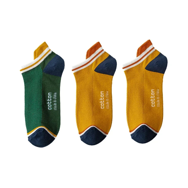 3 paires/lot hommes cheville coton chaussettes courtes mode respirant Couples confortable drôle couleur correspondant décontracté rue grande taille
