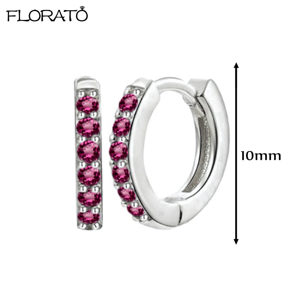 Boucles d'oreilles créoles minimales rouges pour femmes, cristal, petit Huggie, boucle d'oreille cartilage mince, piercing 147 us, bijoux, cadeau, contre-indiqué, 2 pièces