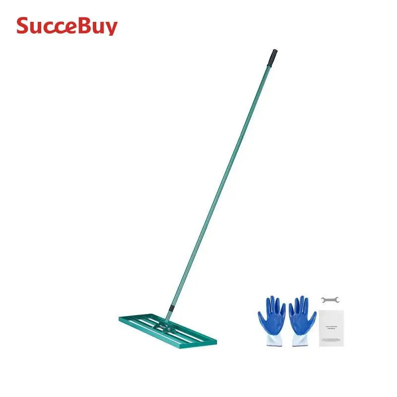 VEVOR Râteau de Nivellement de Pelouse 914x254 mm Raclette à Gazon Manche en Acier 1981 mm Plaque de Base Alliage Aluminium Râteau Niveleur de Pelouse Robuste pour Terrain Cour de Golf Jardin Champs