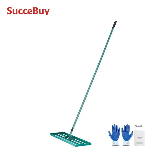 VEVOR Râteau de Nivellement de Pelouse 914x254 mm Raclette à Gazon Manche en Acier 1981 mm Plaque de Base Alliage Aluminium Râteau Niveleur de Pelouse Robuste pour Terrain Cour de Golf Jardin Champs