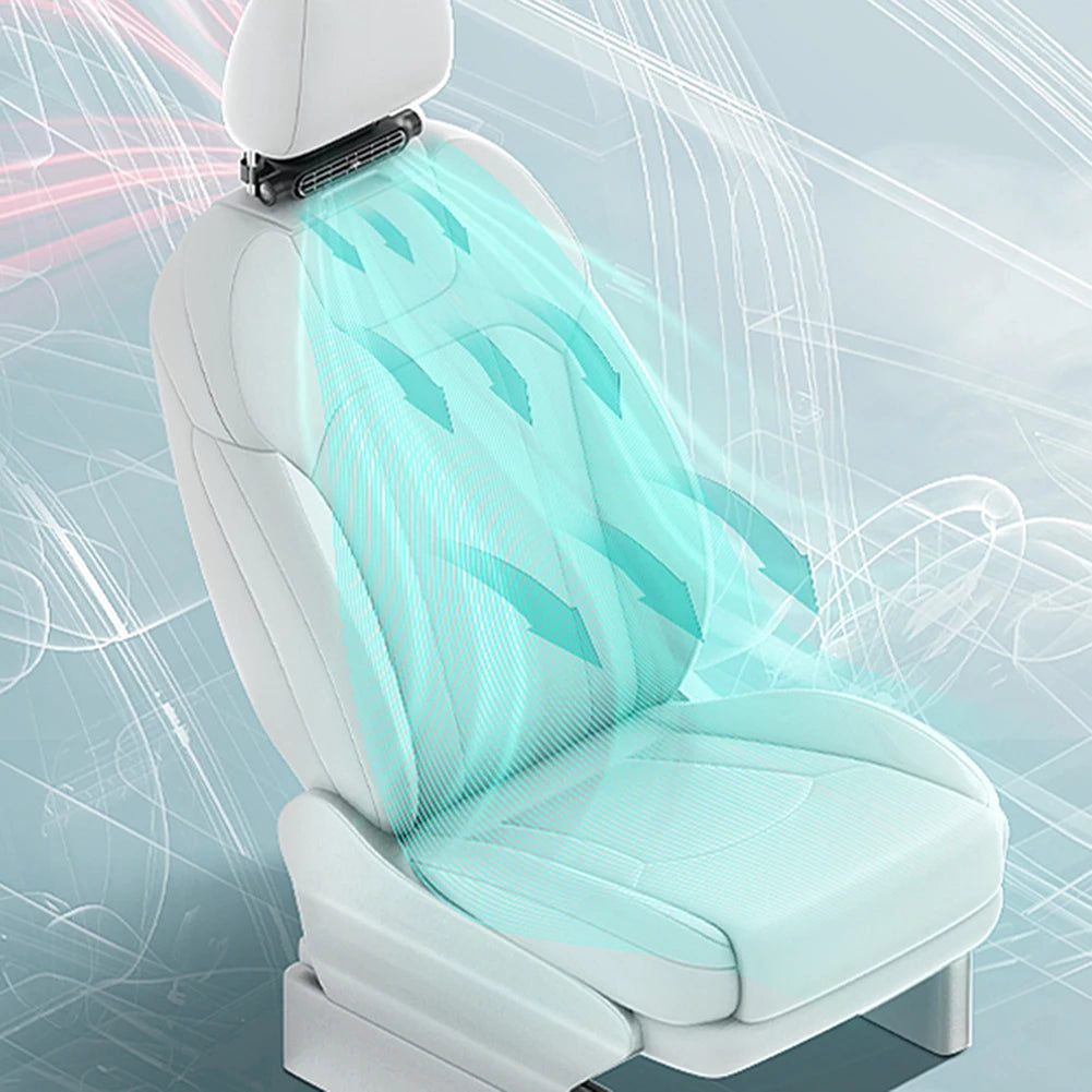 Ventilateur Portable pour Siège de Voiture, 3 Vitesses Réglables, Repose-Sauna, USB 62, pour Passager Avant et Arrière