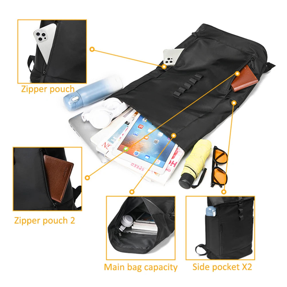 Sac à dos étanche respirant pour ordinateur portable pour hommes, sac à dos d'affaires, grande capacité, sacs d'école pour hommes, sports de plein air, sac à dos de voyage