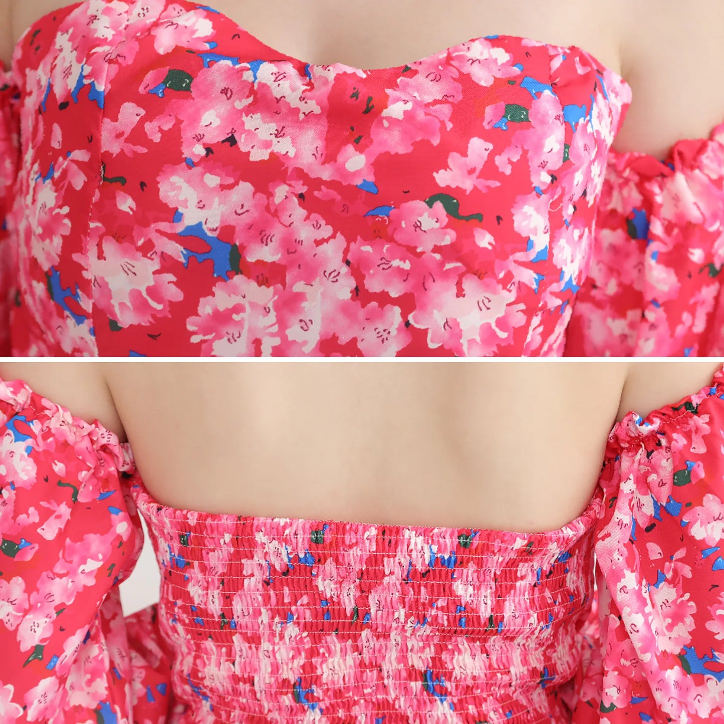 chemises et blouses sexy,chemisier courte fleuris blanche femme nouvelle collection 2024,vêtements femmes tendances 2024,blouse a épaule dénudé manche longue femme,haut dos nus femme elegant chic