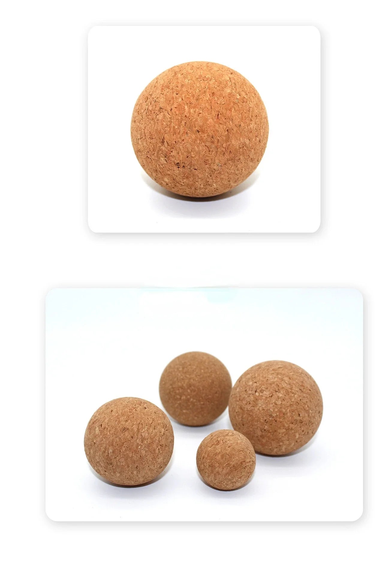 Boule de massage du dos en liège, masseur de pieds, Yoga, soulagement de la tension, thérapie myofasciale, relaxation des muscles, point de certes