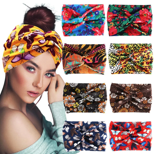 Bandeau élastique large imprimé Pilates Yoga course cyclisme bandeau Turban maquillage cerceau de cheveux maquillage bandeau pour femmes fille