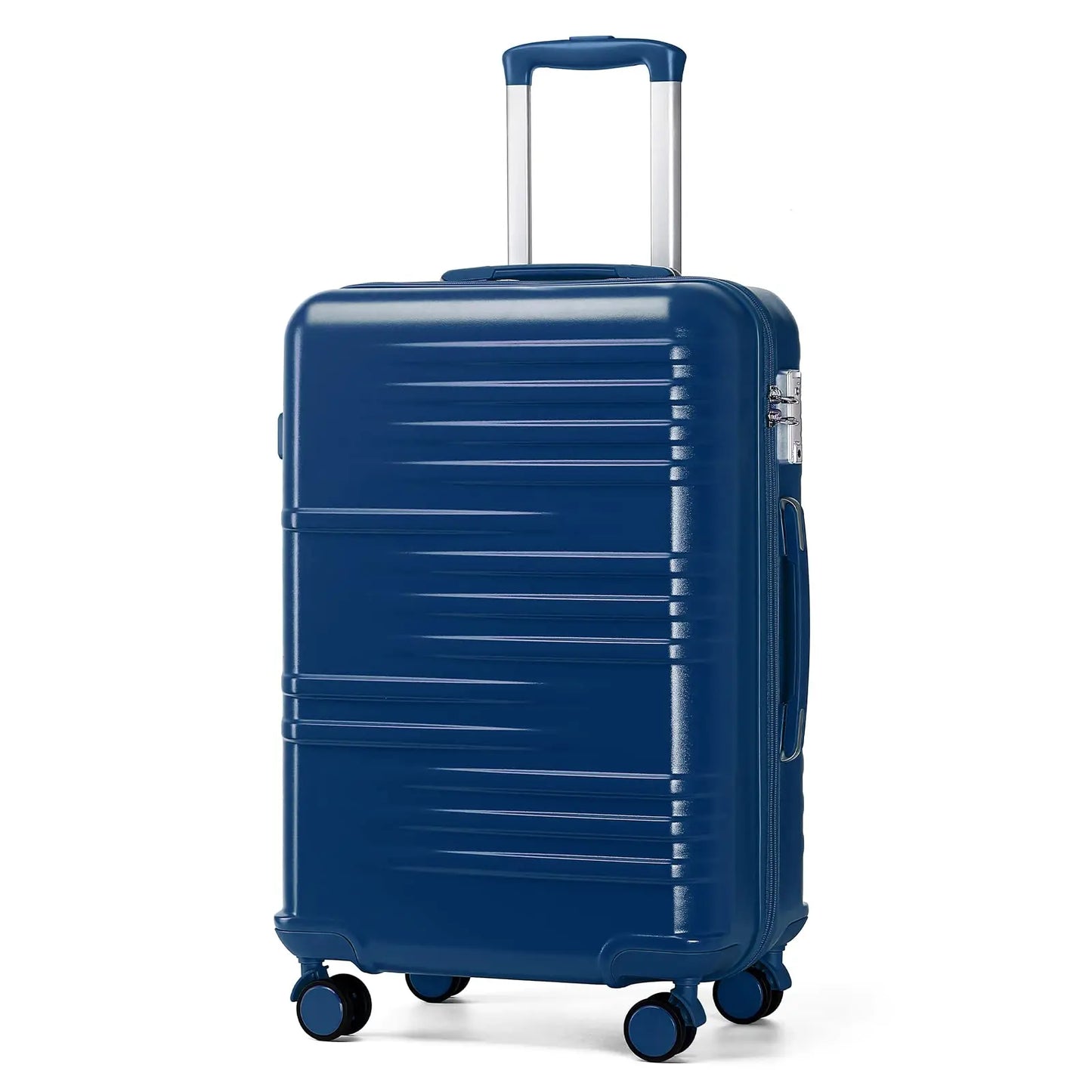 Valise de cabine rigide en PC léger, valise de voyage britannique, 4 roues tournantes, valise à main BLOLock à 3 chiffres
