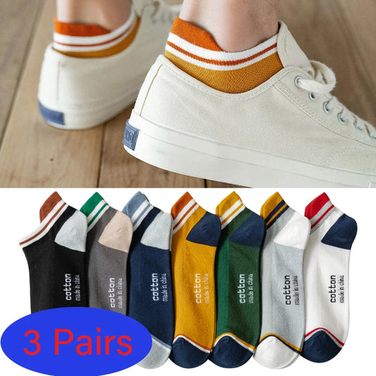 3 paires/lot hommes cheville coton chaussettes courtes mode respirant Couples confortable drôle couleur correspondant décontracté rue grande taille