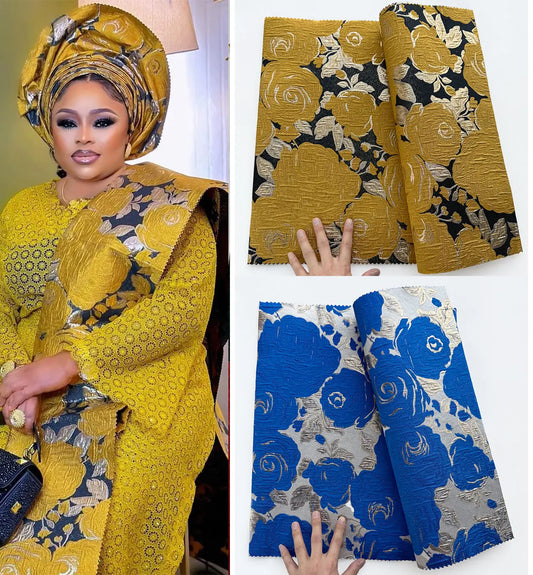 Cravate de Sauna Sego Africain de Luxe, 2024 Jacquard Gele Enveloppé Aso Ebi Tête Turban Bonnet Tissu Bandanas Nigeria Couverture Écharpe
