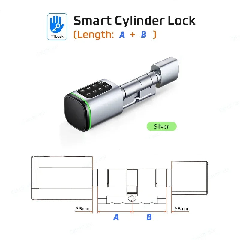 TTLock-Serrure de Porte Intelligente avec Mot de Passe et Carte RFID, Contrôle par Application, Intervalles Européens, Numérique, Sans Clé, Remplace Alexa (Sans Empreinte Digitale)