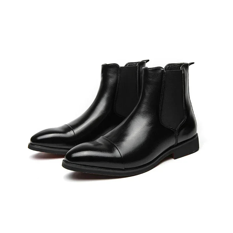 Chelsea bottes pour hommes semelle rouge Pu cheville affaires bout rond Slip-On hommes bottes livraison gratuite taille 38-46 hommes chaussures hommes bottes