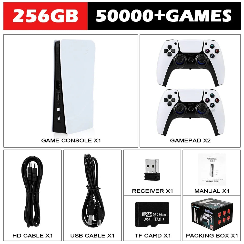 Console de jeu vidéo GB5, 256 Go, 128 Go, 64 Go, plus de 50000 jeux rétro, boîte de jeu TV HD, 5 deux manettes de jeu pour PS1, PPéventuelles P, MAcloser, arcade Gaming Stick