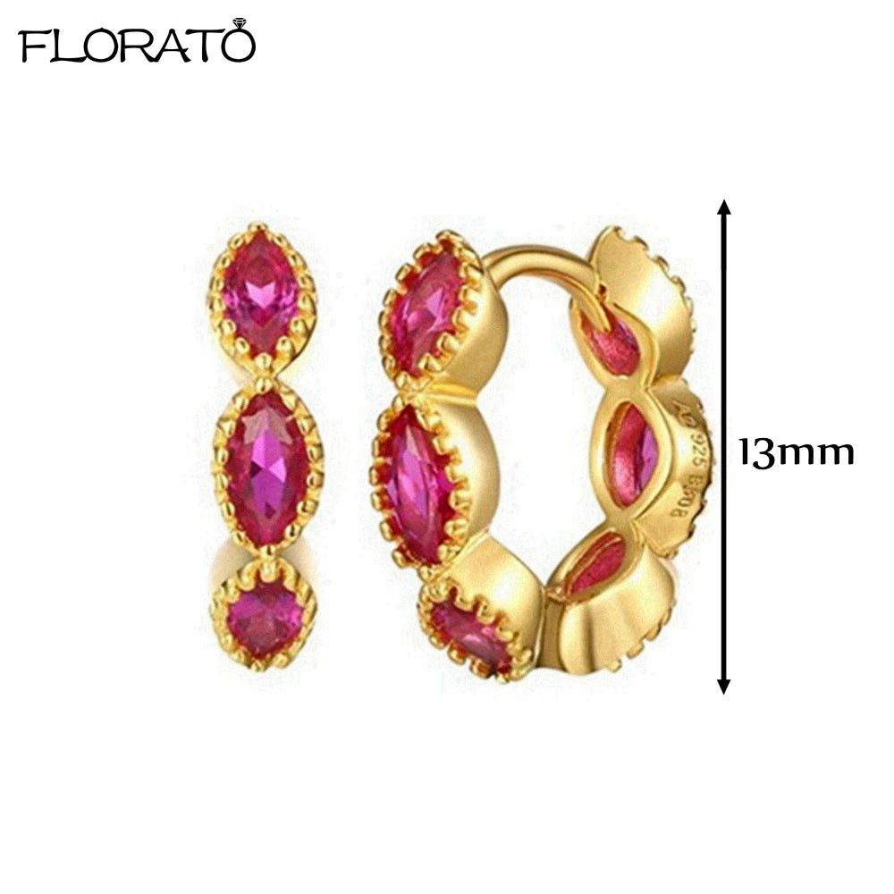 Boucles d'oreilles créoles minimales rouges pour femmes, cristal, petit Huggie, boucle d'oreille cartilage mince, piercing 147 us, bijoux, cadeau, contre-indiqué, 2 pièces