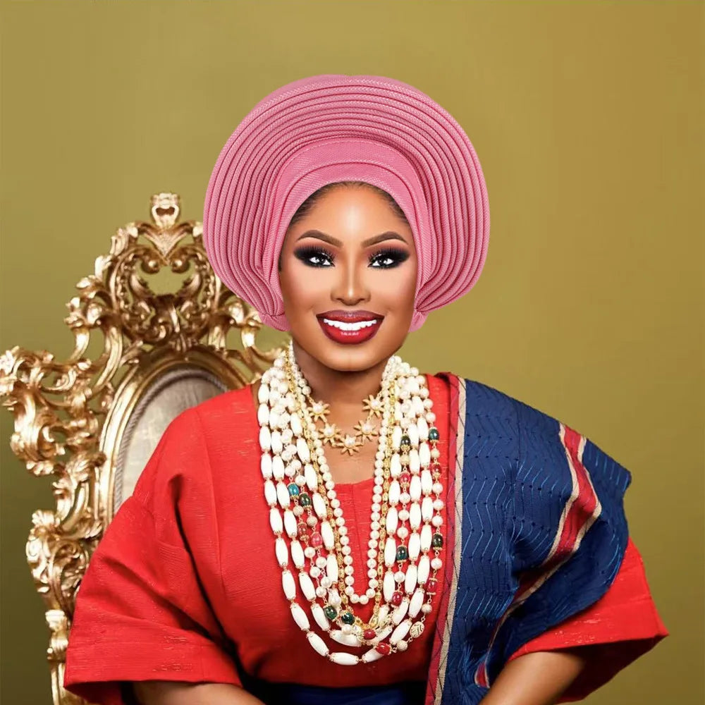 Cravates de tête nigérianes pour femmes, équipement de sauna, turban africain élégant, déjà fabriqué, enveloppes de tête féminines, fête de mariage, Auto Gele