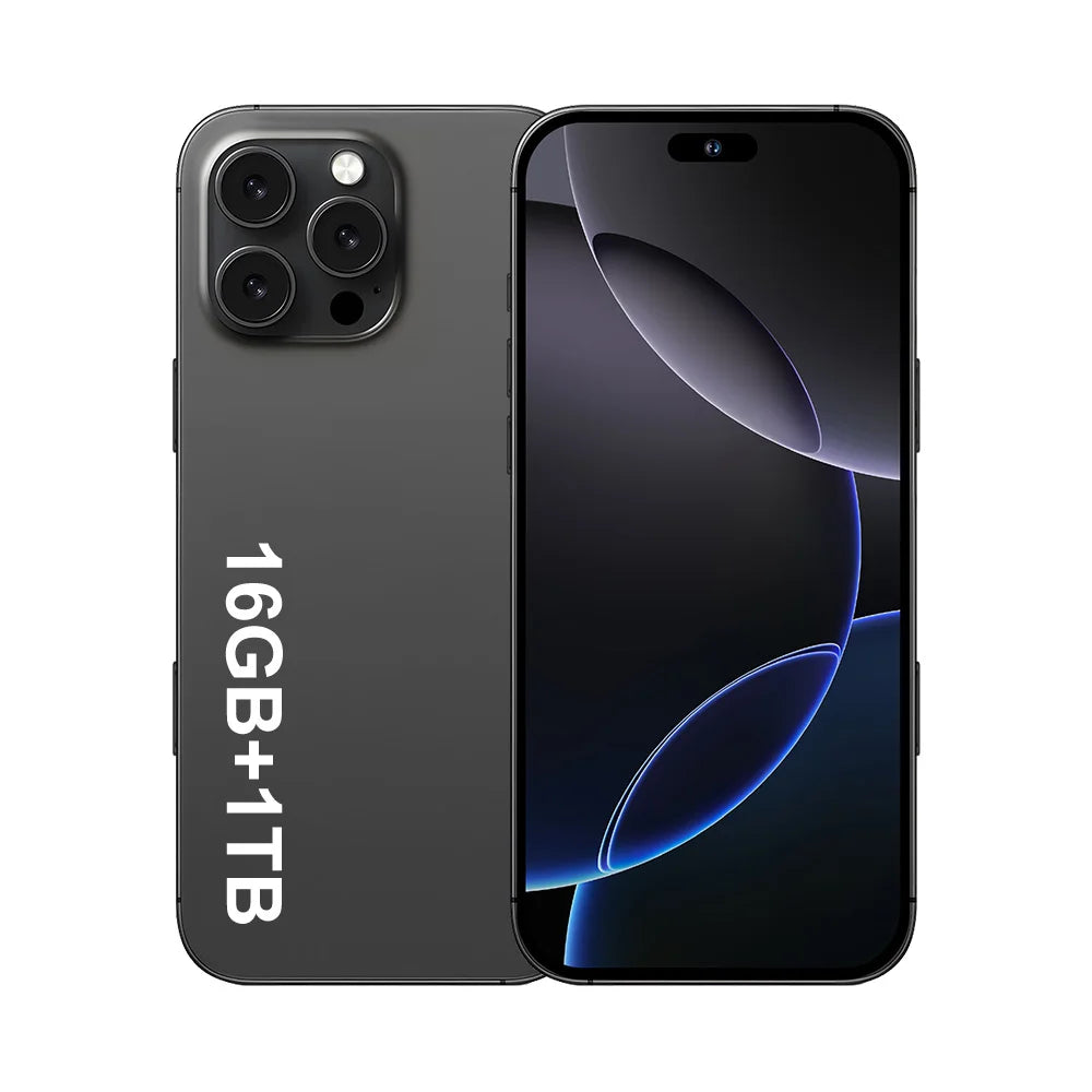 2025 nouveau smartphone i16promax phare 6.5 pouces 16 + 1 to 5g clé d'appareil photo empreinte digitale casque Bluetooth peut être acheté séparément