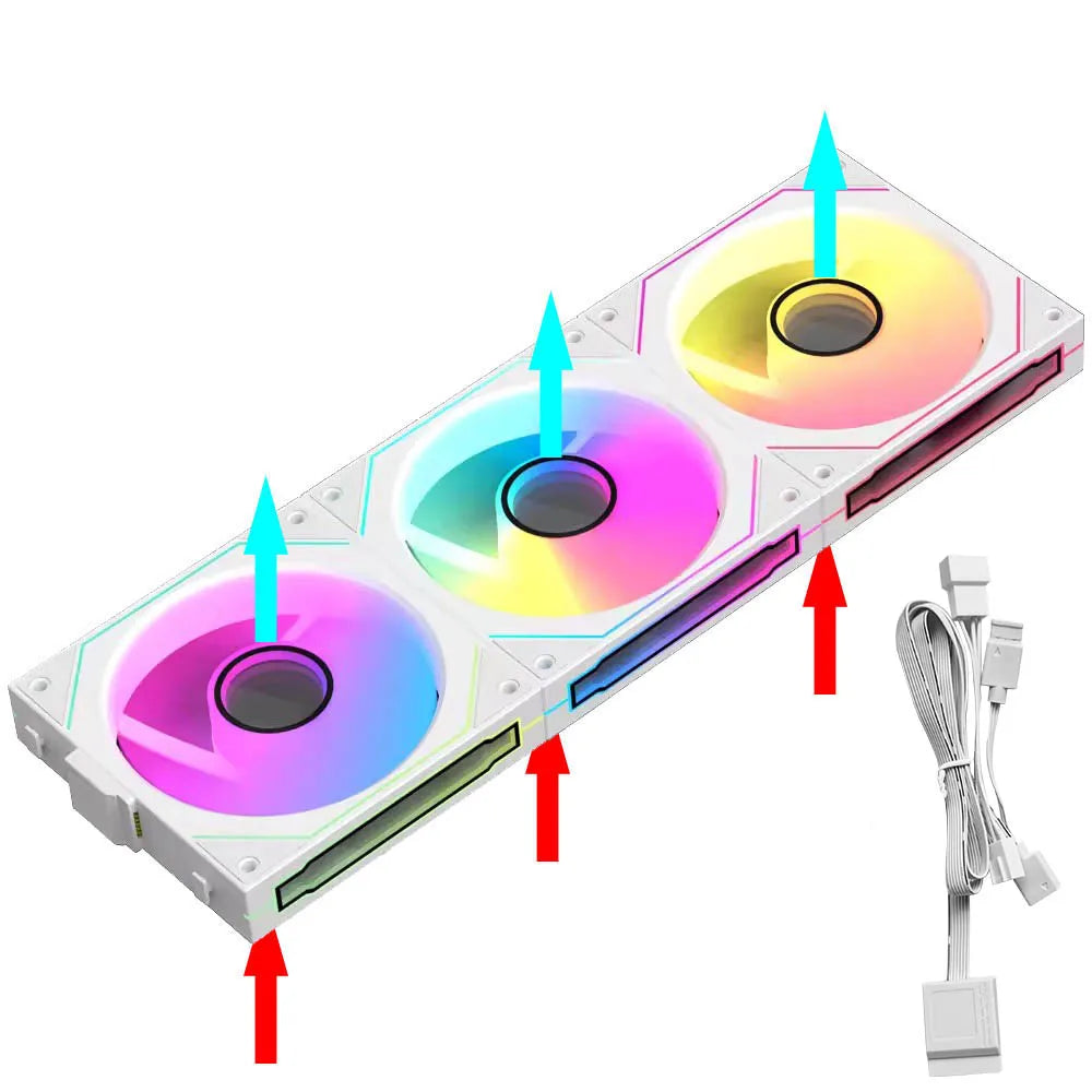 JUMPEAK MX120 360mm Modulaire Sans Fil Épissage PC 120mm Ventilateur De Refroidissement ARGB Effet Miroir Infini Pour Refroidisseur d'Eau d'Ordinateur