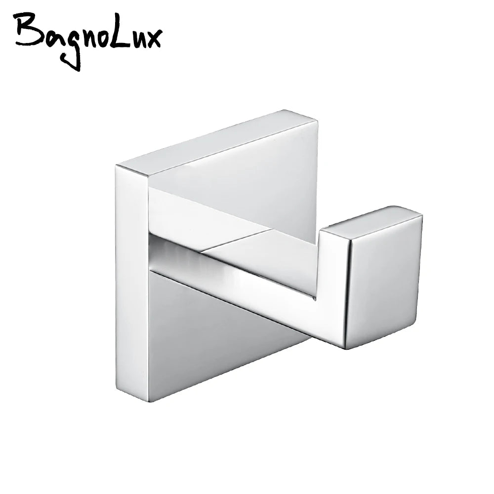 Bagnéritage-Crochets carrés en acier inoxydable, crochet mural pour peignoir, manteau, serviette, chambre à coucher, rapide