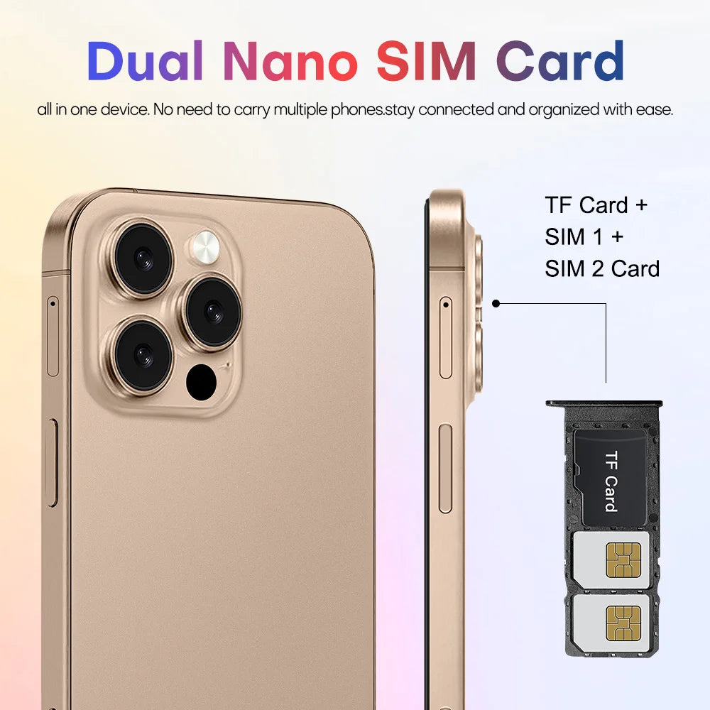 2025 nouveau smartphone i16promax phare 6.5 pouces 16 + 1 to 5g clé d'appareil photo empreinte digitale casque Bluetooth peut être acheté séparément