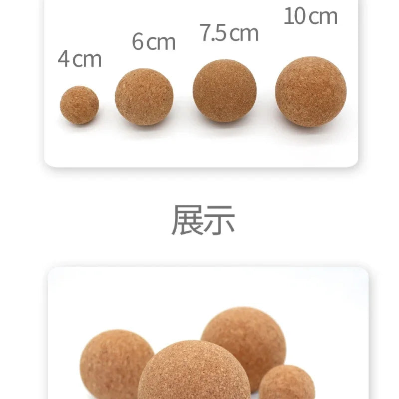 Boule de massage du dos en liège, masseur de pieds, Yoga, soulagement de la tension, thérapie myofasciale, relaxation des muscles, point de certes