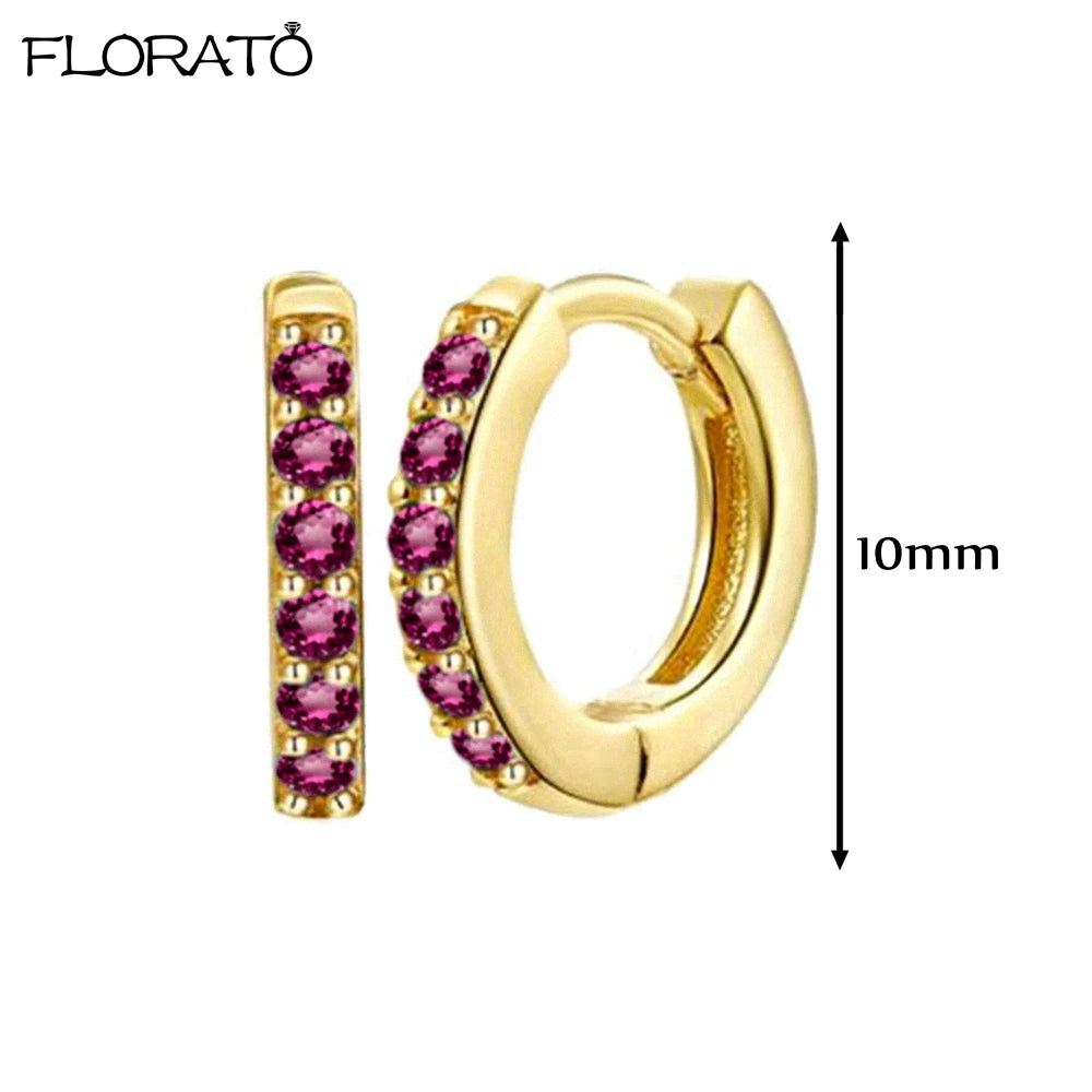 Boucles d'oreilles créoles minimales rouges pour femmes, cristal, petit Huggie, boucle d'oreille cartilage mince, piercing 147 us, bijoux, cadeau, contre-indiqué, 2 pièces