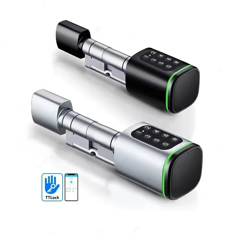 TTLock-Serrure de Porte Intelligente avec Mot de Passe et Carte RFID, Contrôle par Application, Intervalles Européens, Numérique, Sans Clé, Remplace Alexa (Sans Empreinte Digitale)