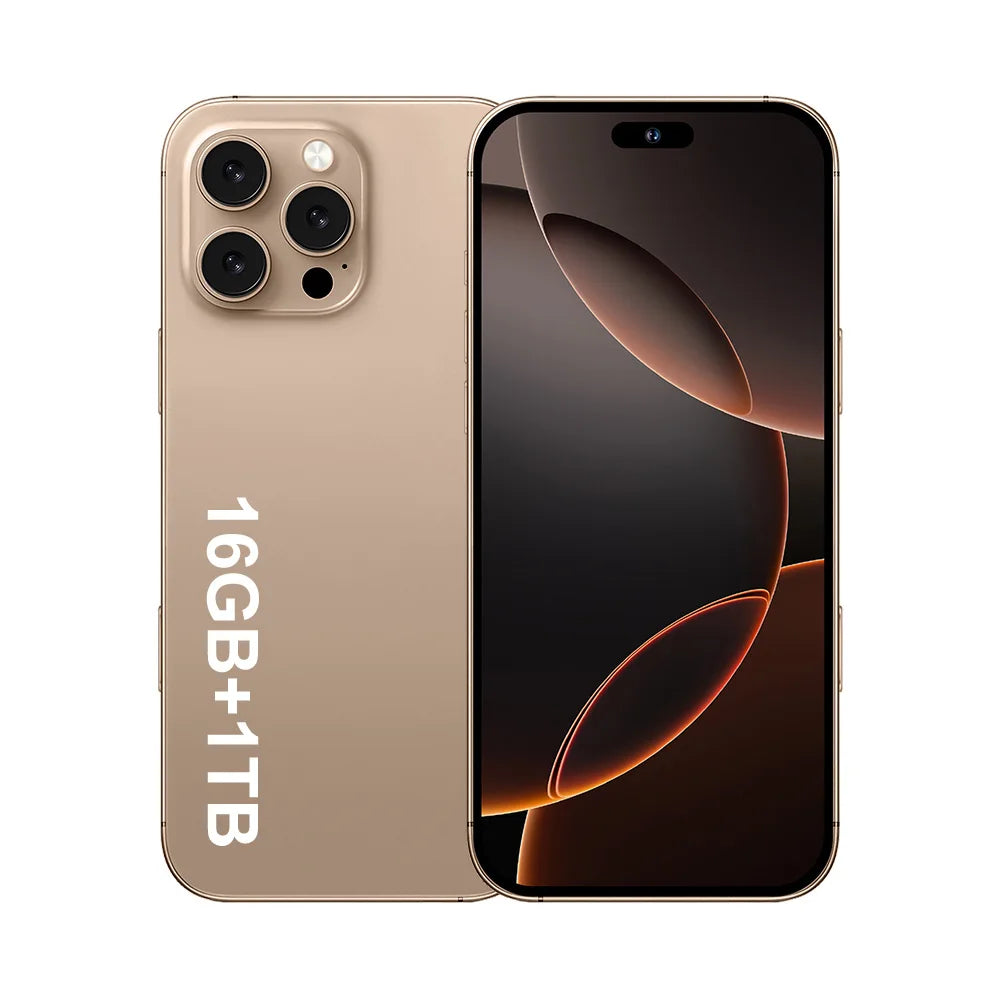2025 nouveau smartphone i16promax phare 6.5 pouces 16 + 1 to 5g clé d'appareil photo empreinte digitale casque Bluetooth peut être acheté séparément