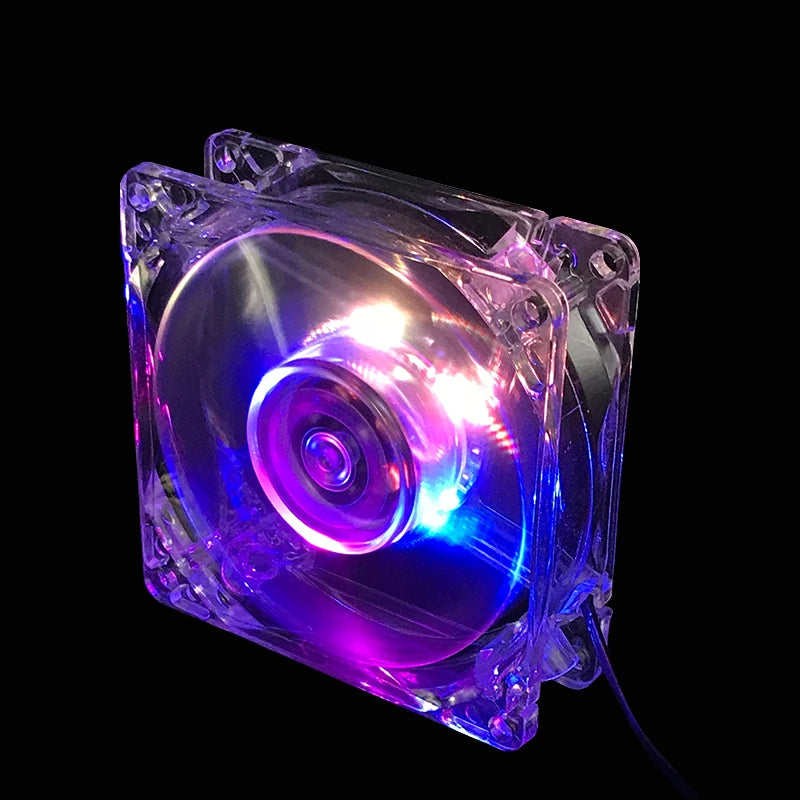 8 cm 12 V sept couleurs décoloration lumière LED muet PC boîtier ventilateur de refroidissement pour le refroidissement du boîtier d'ordinateur