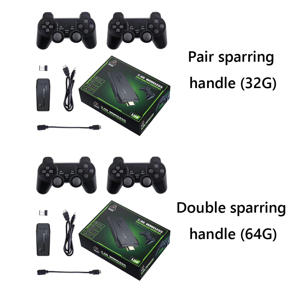 Console de jeux vidéo rétro avec bâtons pour enfants, contrôleur sans fil pour touristes, 9 émulateurs, 2.4 Go, 64 Go, 10000G, cadeaux M8