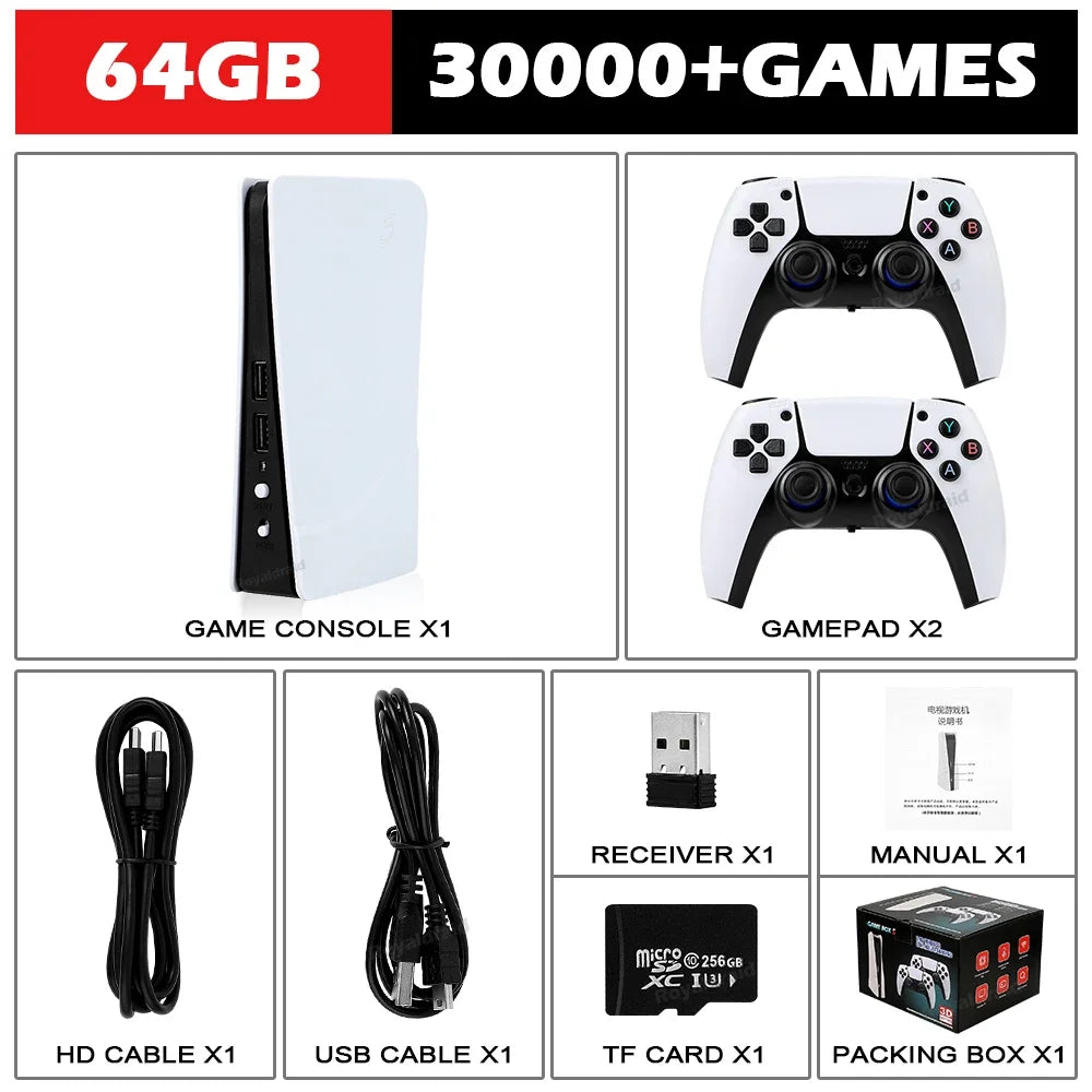 Console de jeu vidéo GB5, 256 Go, 128 Go, 64 Go, plus de 50000 jeux rétro, boîte de jeu TV HD, 5 deux manettes de jeu pour PS1, PPéventuelles P, MAcloser, arcade Gaming Stick