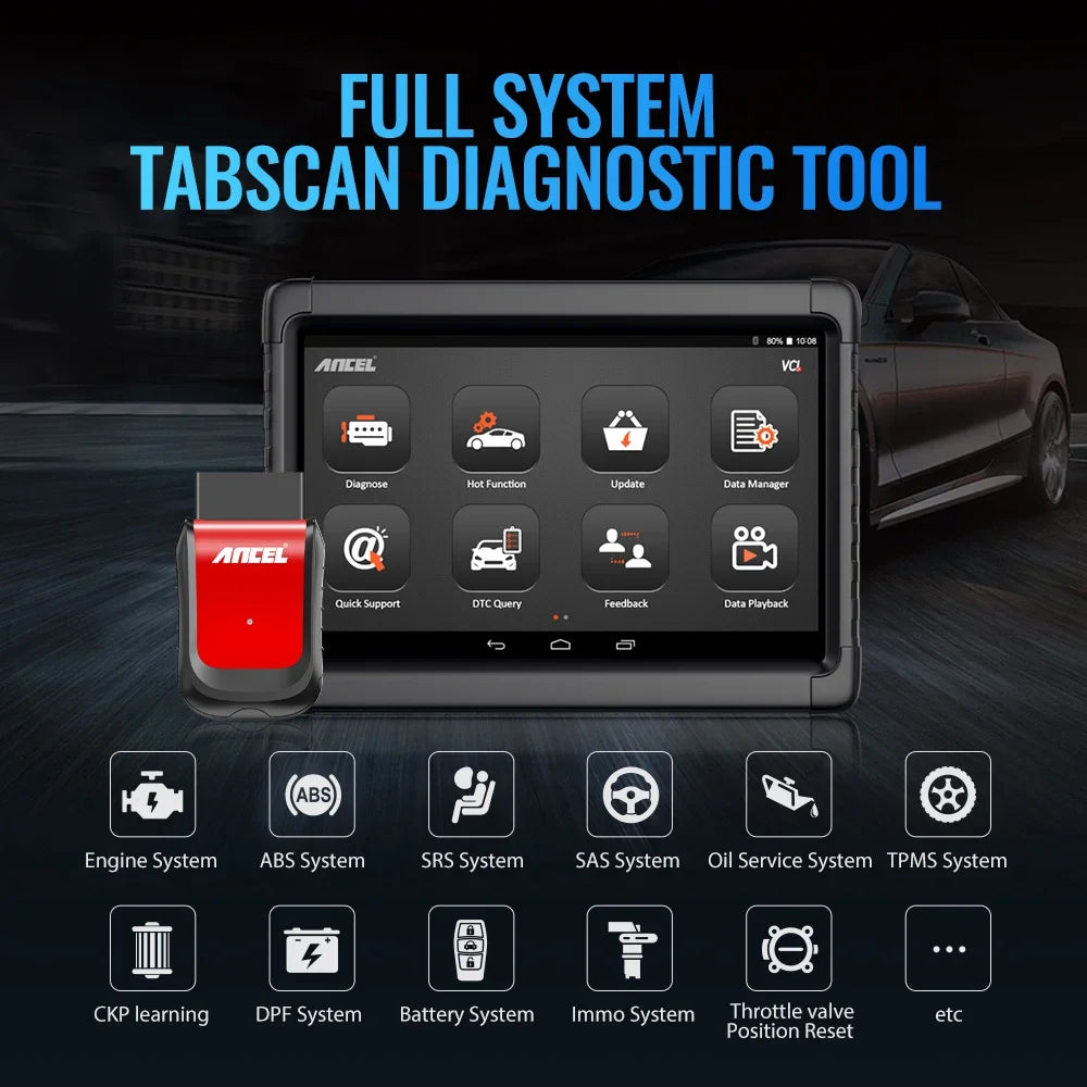 Ancel X6 OBD2 Scanner automobile professionnel ABS SRS huile EPB BMS réinitialiser tous les lecteurs de Code système OBD 2 outils de Diagnostic de voiture