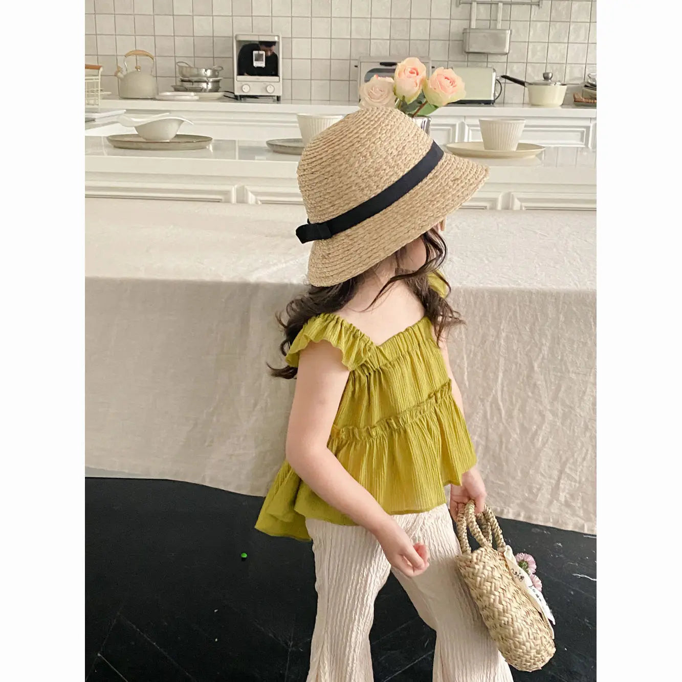 Baby Girls Suits Summer Fly Sleeve Vest Shirt+Leg Pants 2Pcs Sets Children Kids Clothing Sets Girl Outfits Set 2-6Yrs