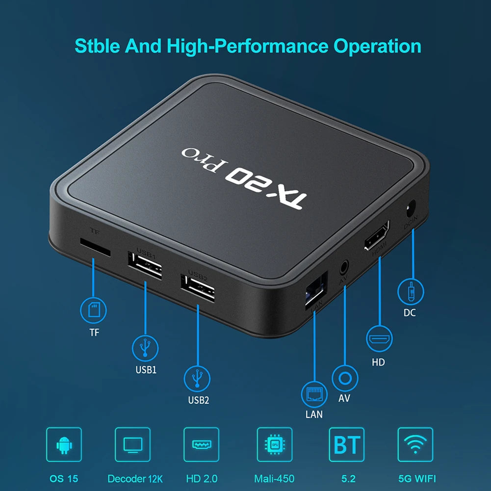 Android 15.0 lecteur multimédia Allwinner H313 Quad Core 4K HD boîtier de télévision intelligent double WIFI BT5.2 boîtier de télévision Android 1GB 8GB décodeur