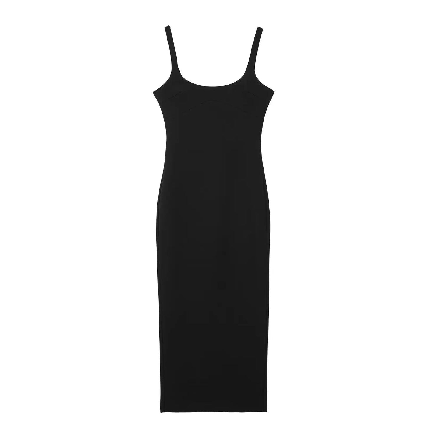 TRAFZA femmes robes de soirée tricolores Chic dos fermeture éclair fente ourlet mince robe de soirée femme mode Sexy sans manches robe dos nu