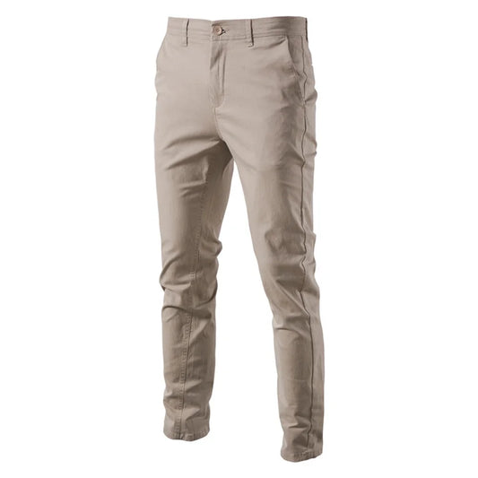 AIOPESON coton décontracté Hommes Pantalons Couleur unie Coupe ajustée Pantalons pour hommes Nouveau Printemps Automne  Haute qualité Pantalons d'affaires classiques pour hommes