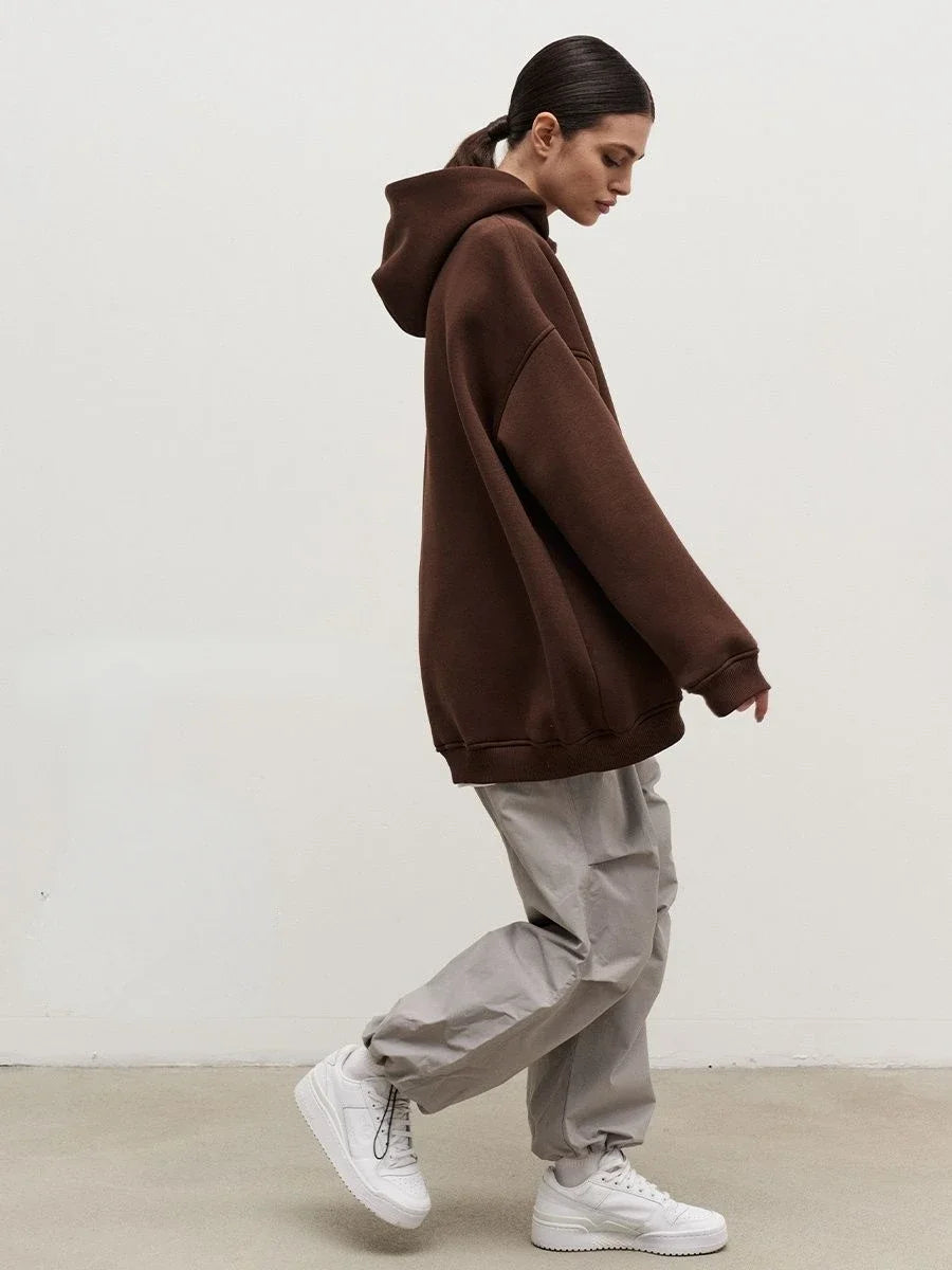 Bornladies-Sweats à capuche respirants et PVD pour femmes, pull optique chaud, streetwear pour filles, sourire PVD, automne et hiver