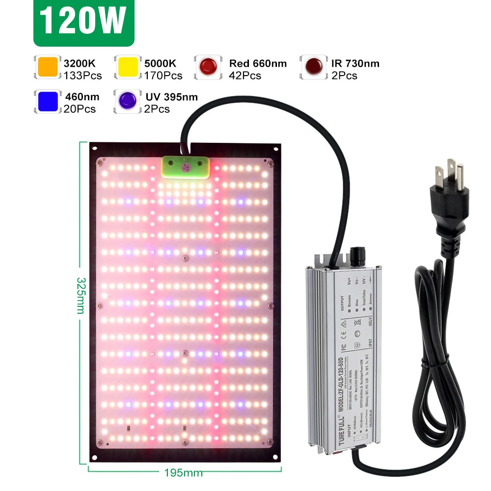 AC100-277V LED élèvent la lumière haute luminosité 120W 240W LM301H LED puce lampe de croissance pour plantes d'intérieur de serre