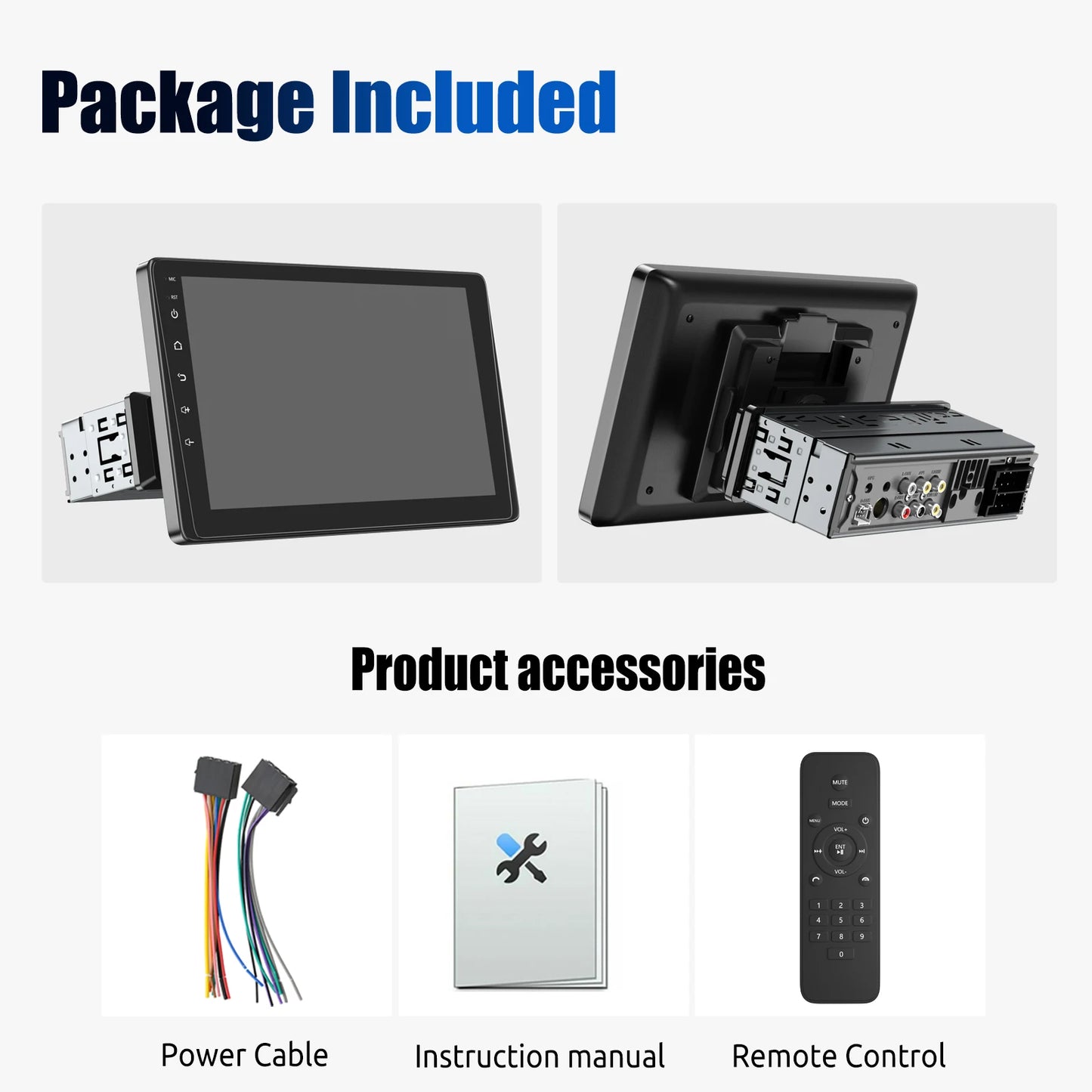 ESSGOO 9" 1 DIN Universel avec commande vocale AI intelligente CarPlay sans fil Android Auto Autoradio Lecteur vidéo multimédia Écran tactile HD Navigation GPS WiFi Bluetooth FM Radio Commandes au volant Mirror Link