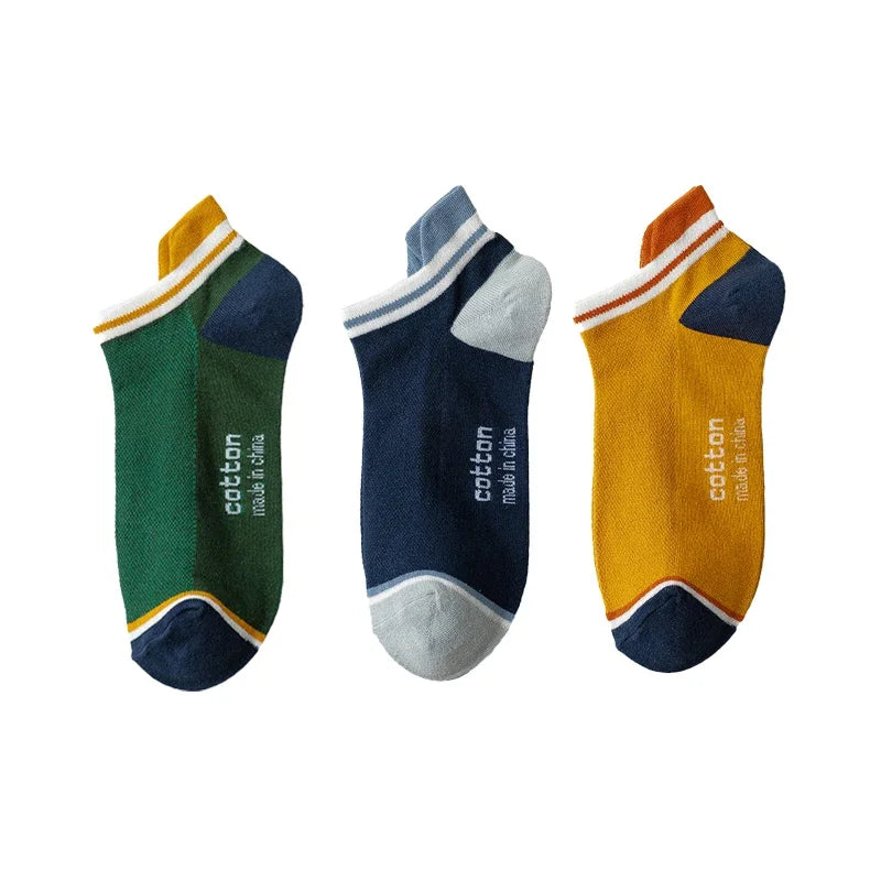 3 paires/lot hommes cheville coton chaussettes courtes mode respirant Couples confortable drôle couleur correspondant décontracté rue grande taille
