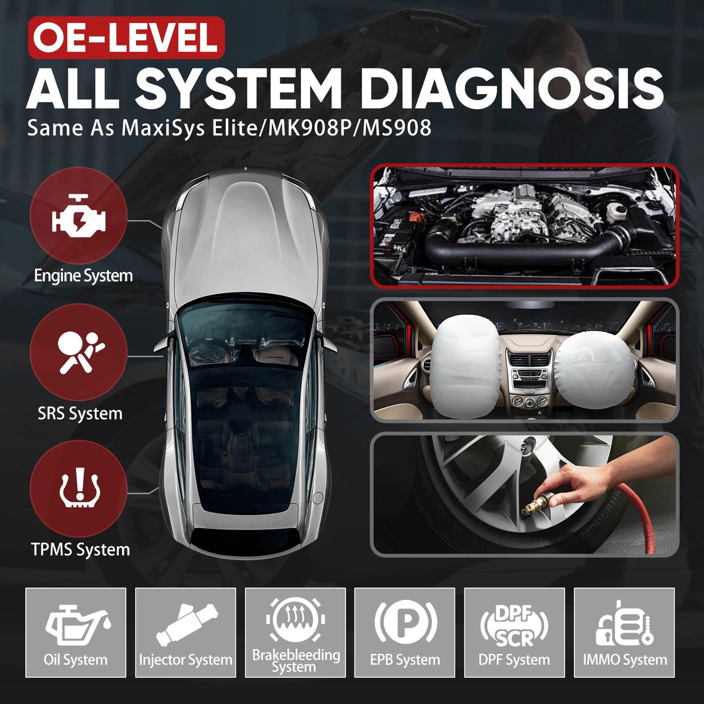 Autel-Outil de Diagnostic de Voiture MaxiSYS MS906 Pro OBD2, Scanner Bidirectionnel pour Codage ECU, Tous Systèmes, PK MS906BT