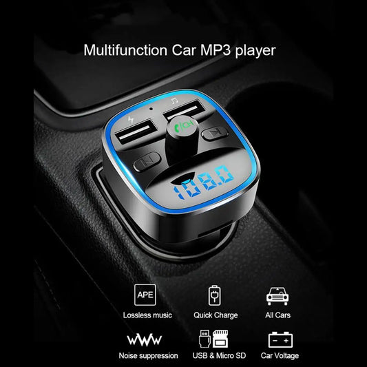 Transmetteur FM T25 pour Voiture, Compatible Bluetooth 5.0, Récepteur Audio, Lecteur MP3, Touriste, USB, Charge Rapide, Mains Libres, Chargeur de Voiture Sans Fil